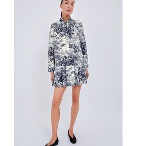 Navy Blue Toile Tate Dress NWT